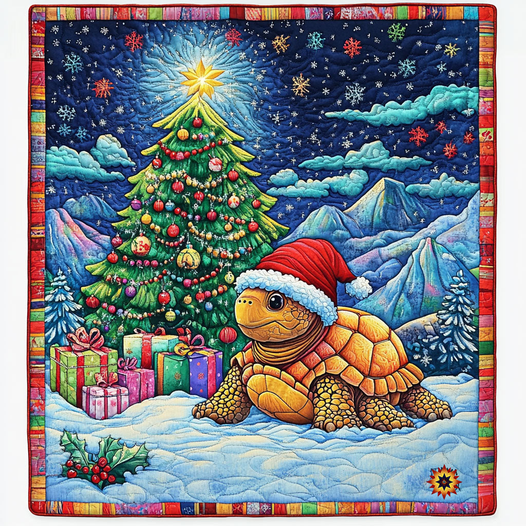 Christmas Holiday Of Turtle Quilt Blanket