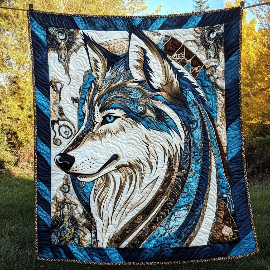 Wolf Blue Quilt Blanket