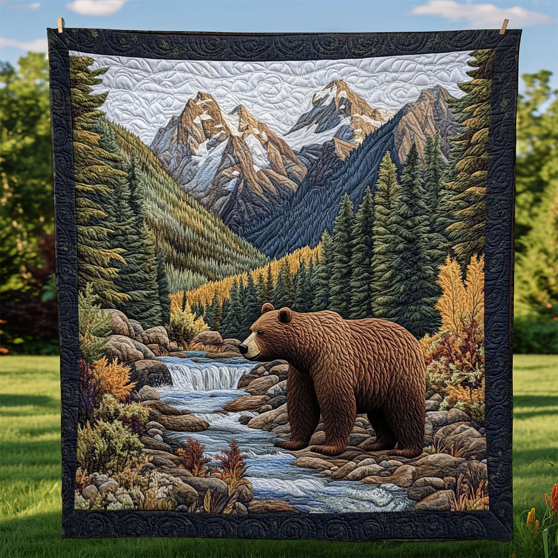 Bear Forest Quiet Moments Quilt Blanket