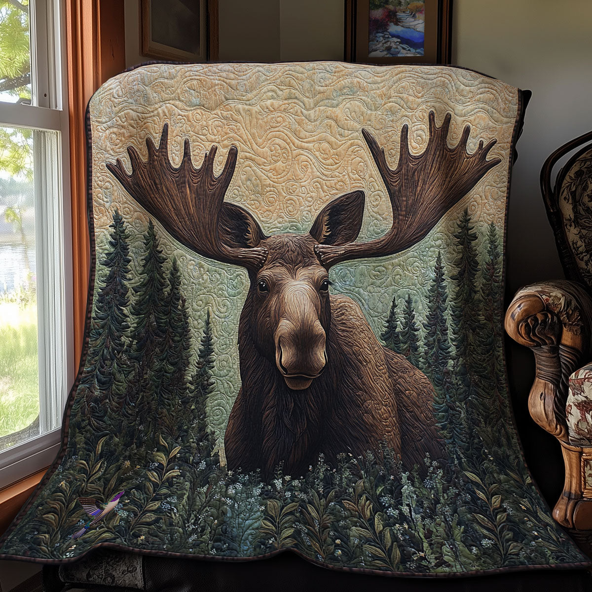Wild Moose Cabin Charm Quilt Blanket