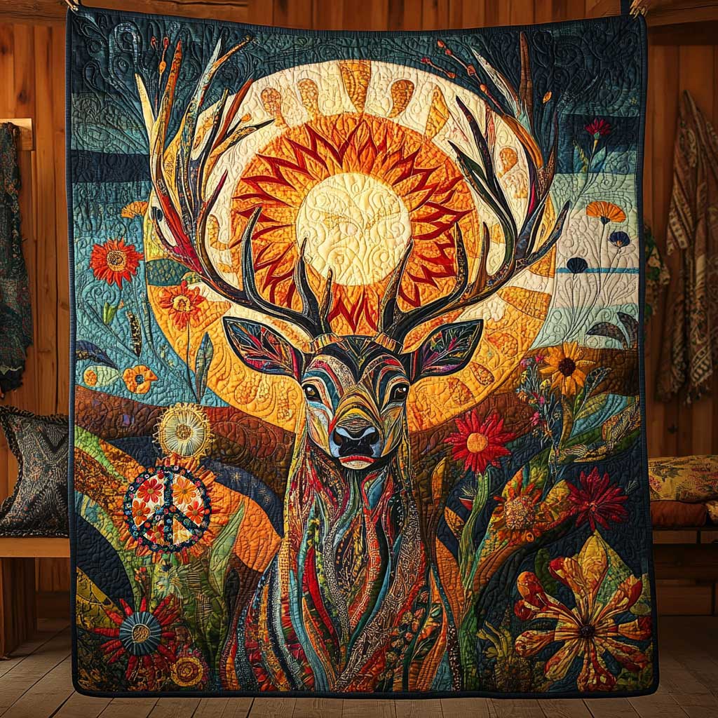 Harmony Deer Spirit Quilt Blanket