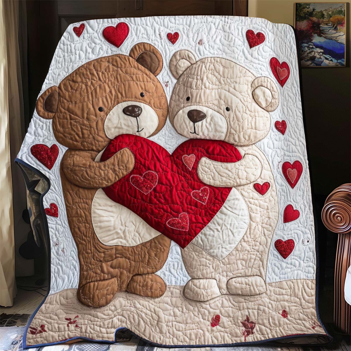 Valentine Bear Woodland Comfort Quilt Blanket