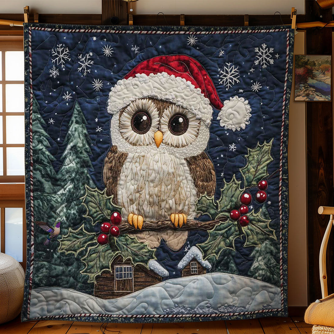 Christmas Owl Quilt Blanket