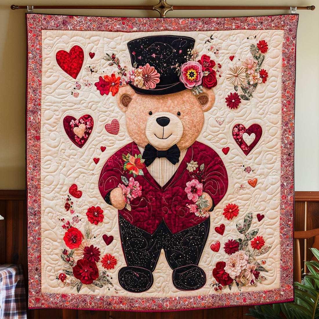 Lovable Teddy Bear Quilt Blanket