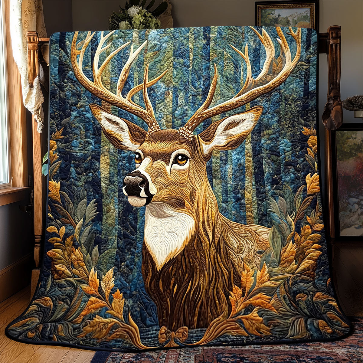 Elegant Deer Quilt Blanket