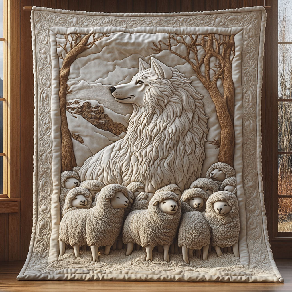 Wolf In Sheep Quilt Blanket