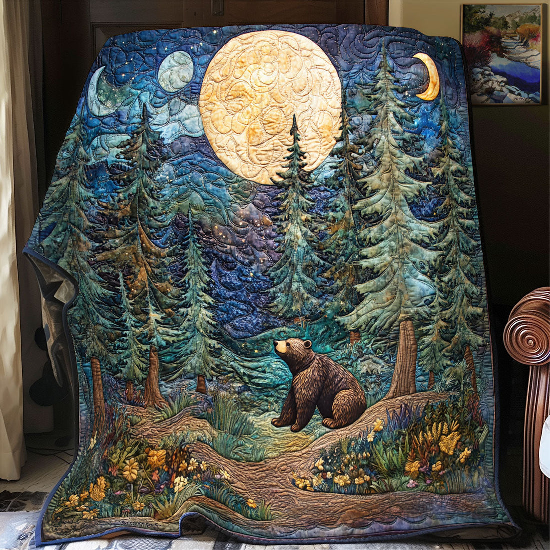 Bear In Forest Gentle Dreams Quilt Blanket