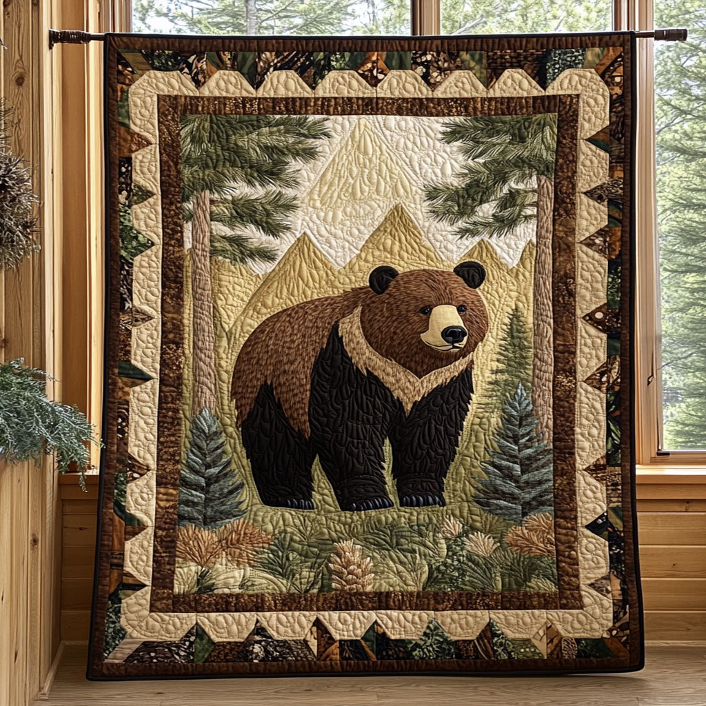 Forest Bear Woodland Comfort Quilt Blanket