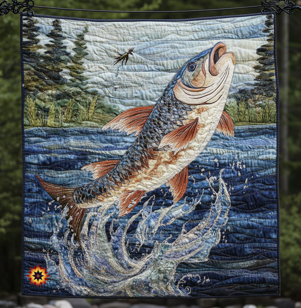 Fishing Time Warm Embrace Quilt Blanket