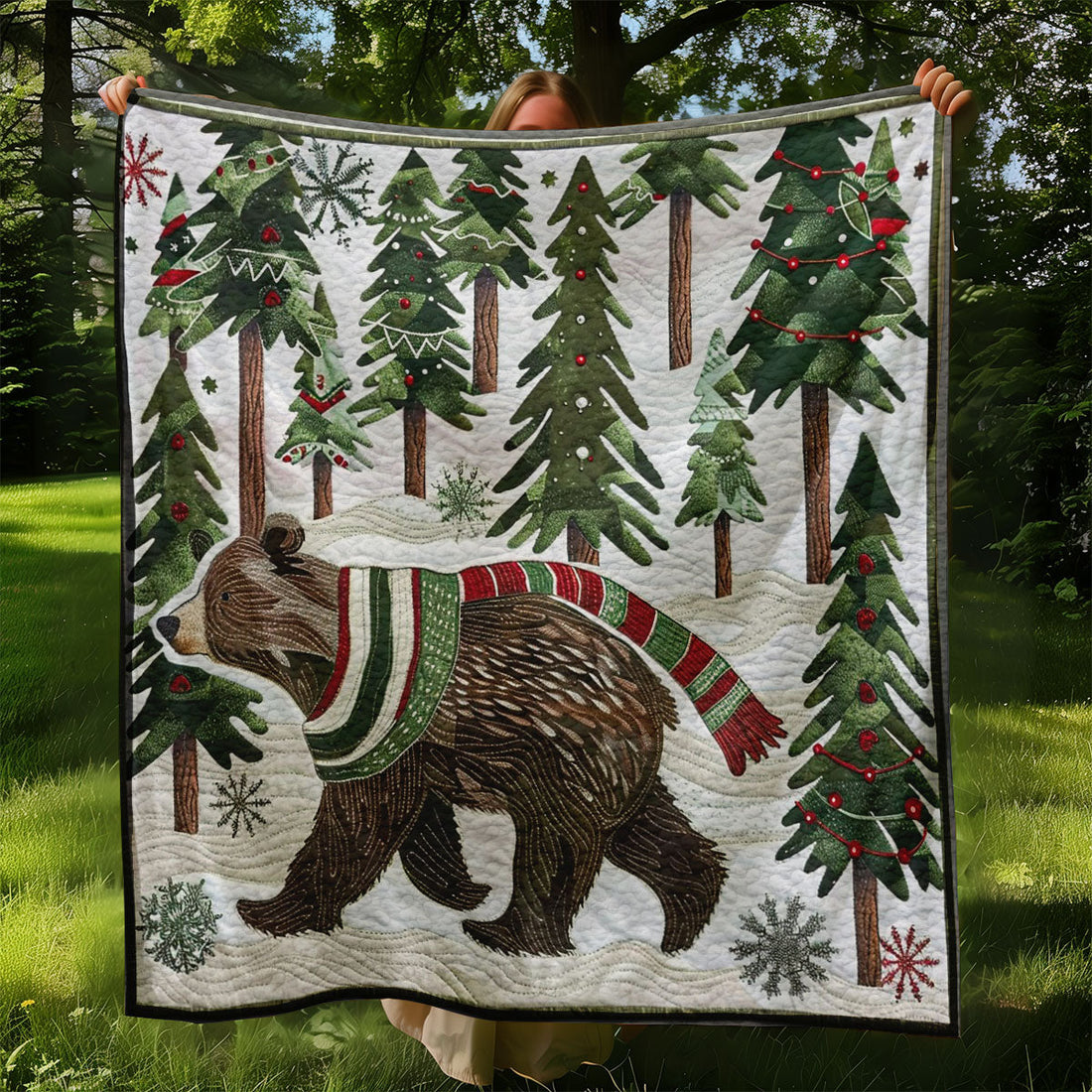 Bear And The Winter Quiet Moments Quilt Blanket