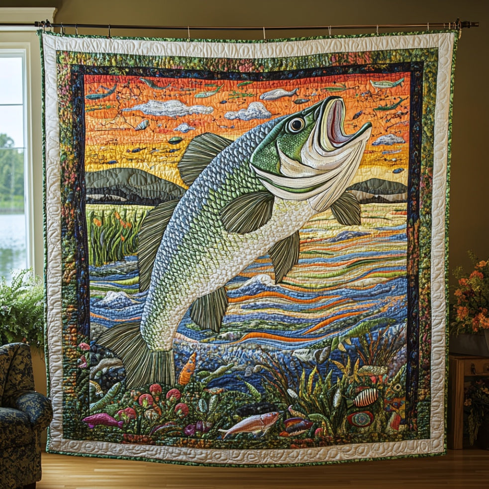 Go Fishing Quiet Moments Quilt Blanket