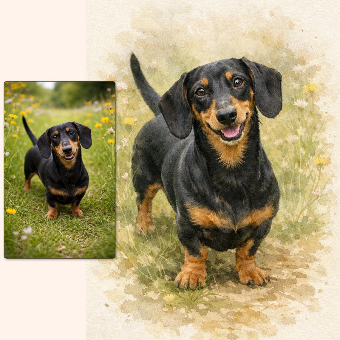 Labrador Gifts Custom Watercolor Painting Wall Art