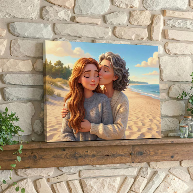 Custom Pixar-Style Cartoon Family Portrait Drawing