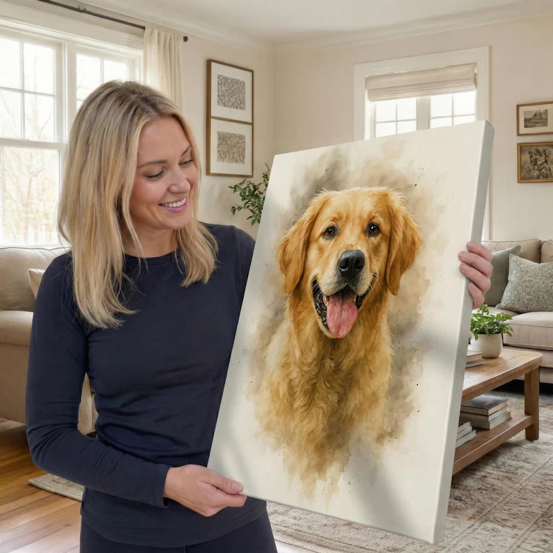 Labrador Gifts Custom Watercolor Painting Wall Art