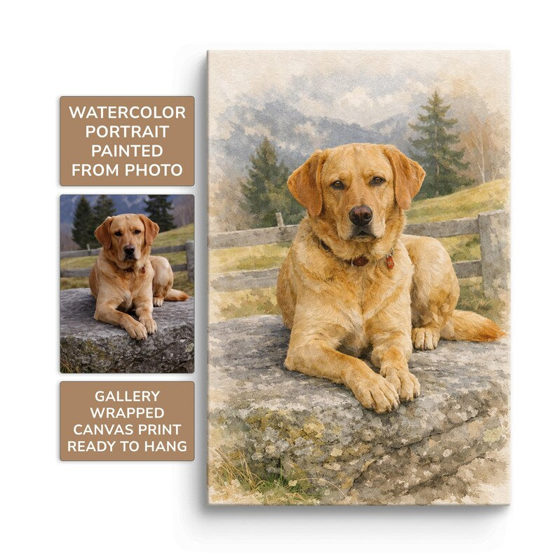Labrador Gifts Custom Watercolor Painting Wall Art