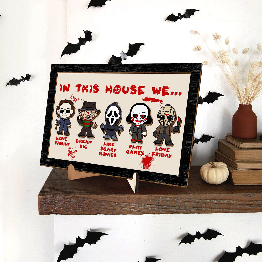 Horror Movie Character Wood Sign, Halloween Home Decor