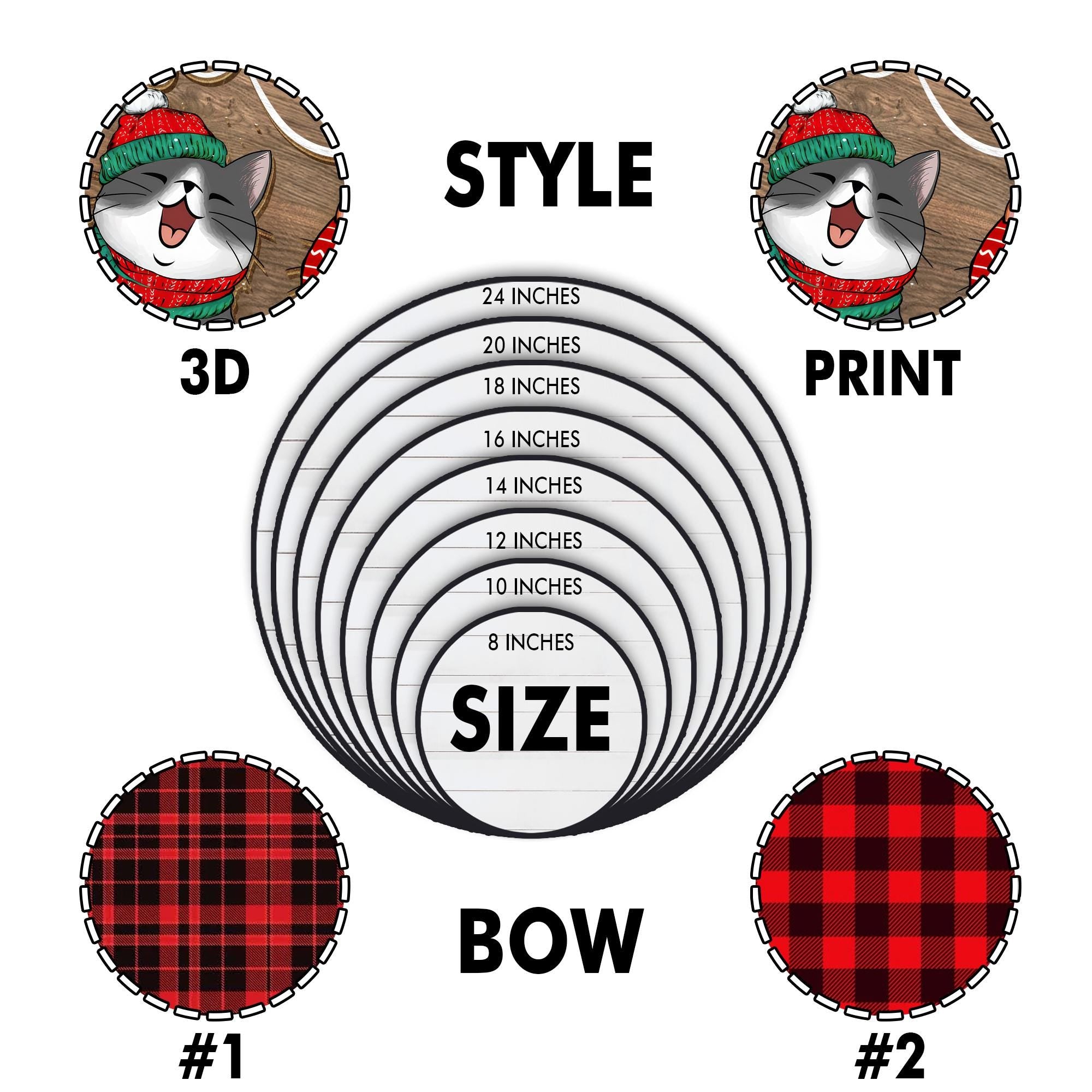 Merry Christmas Personalized Cat Welcome Wood Sign, Christmas Wreath Decorations, Gifts For Cat Lovers, Xmas Gifts, Front Door Hanger