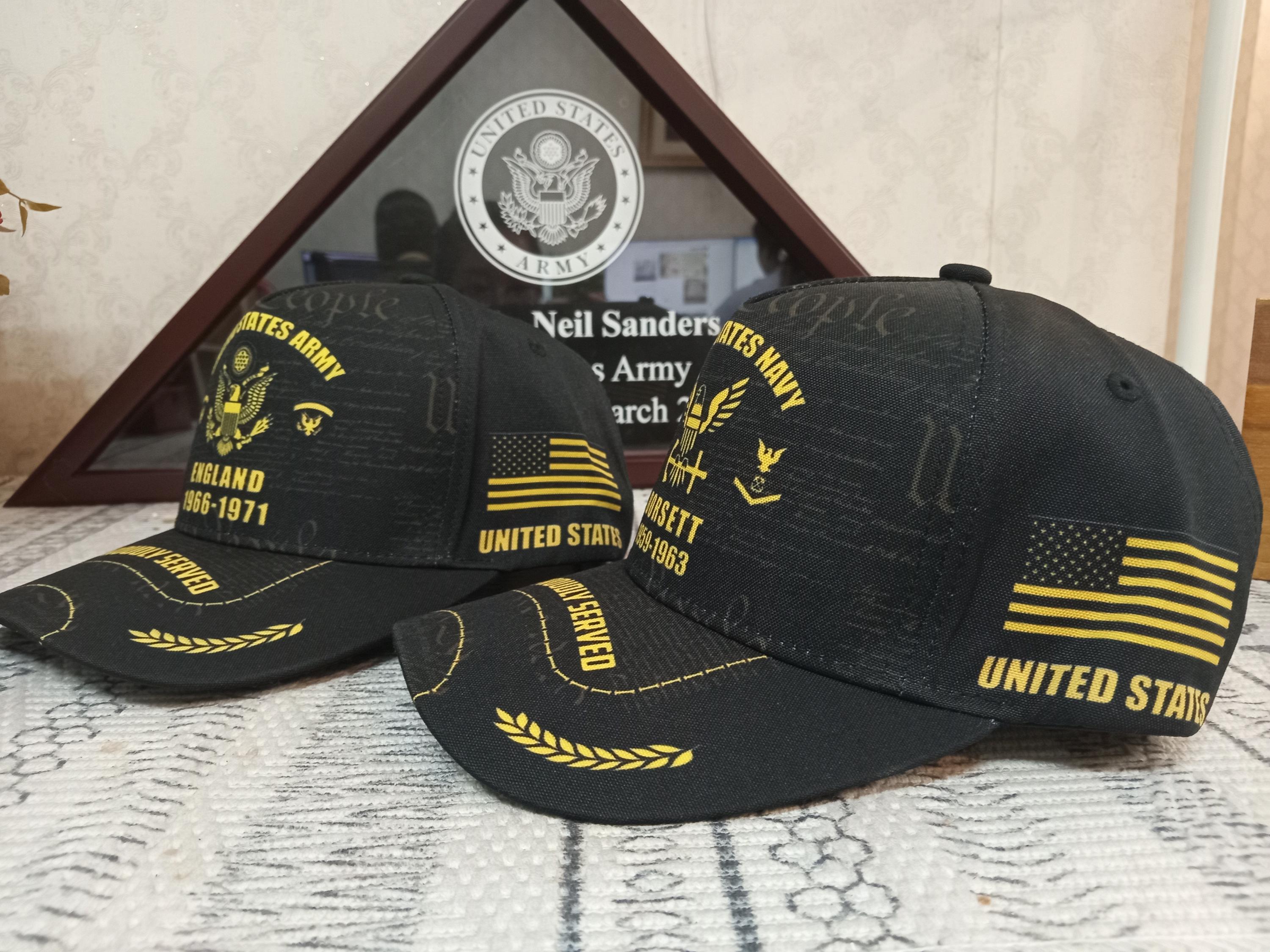 Custom U.S Veteran Proudly Served Hat All Over Printed Baseball Cap, Veteran Gift Idea, Christmas Gift for Dad, Grandpa, Husband, Him