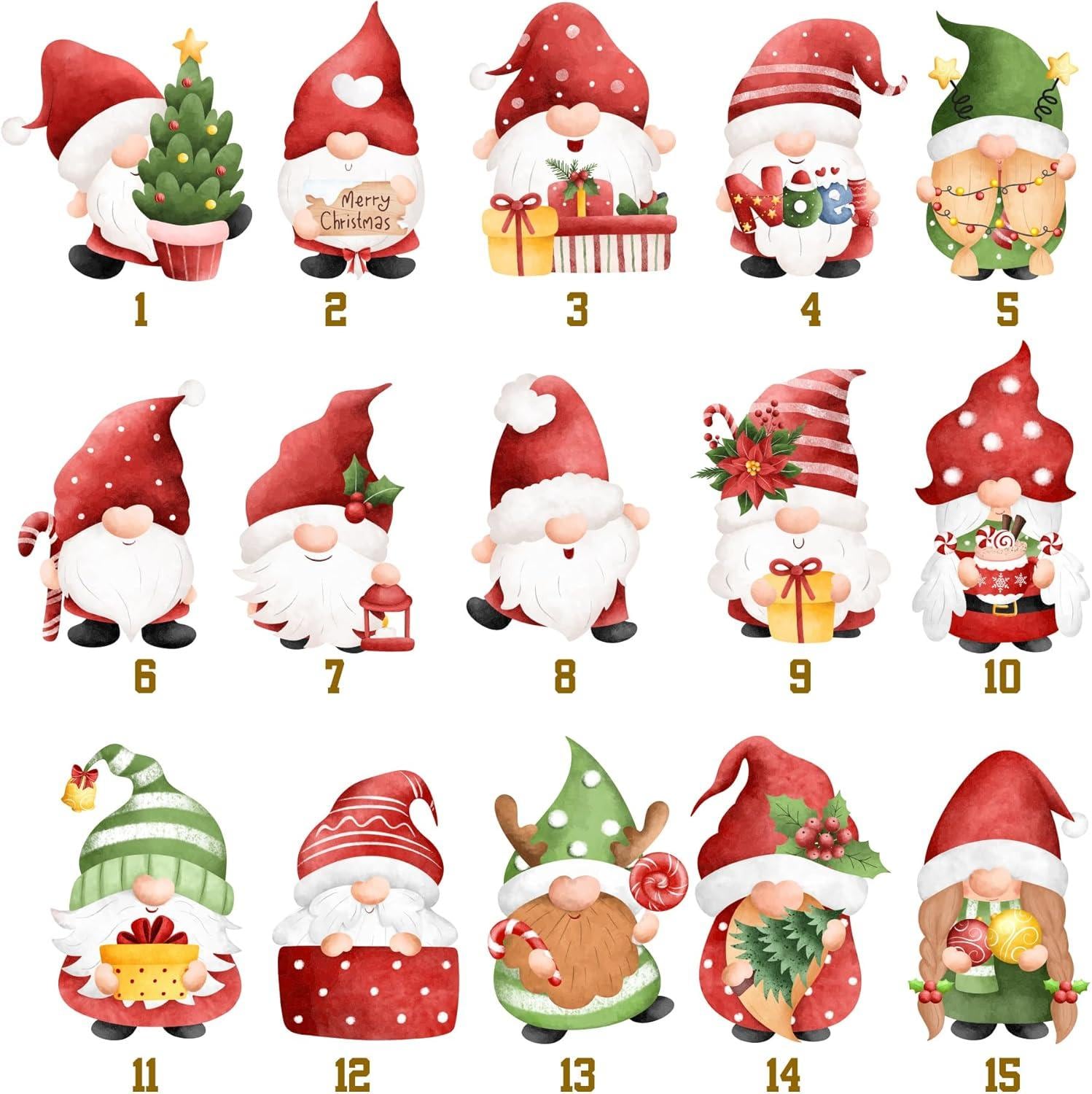 Personalized Christmas Gnome Family Glass Ornament with Names for Christmas Tree