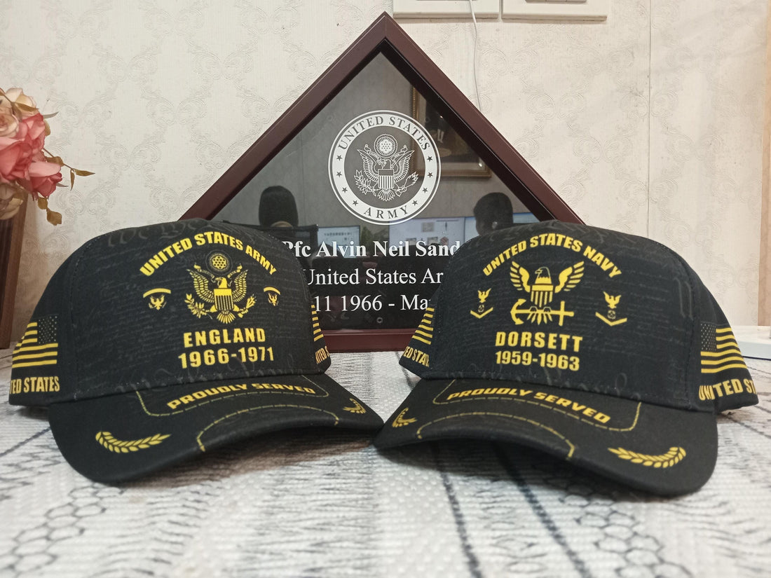 Custom U.S Veteran Proudly Served Hat All Over Printed Baseball Cap, Veteran Gift Idea, Christmas Gift for Dad, Grandpa, Husband, Him