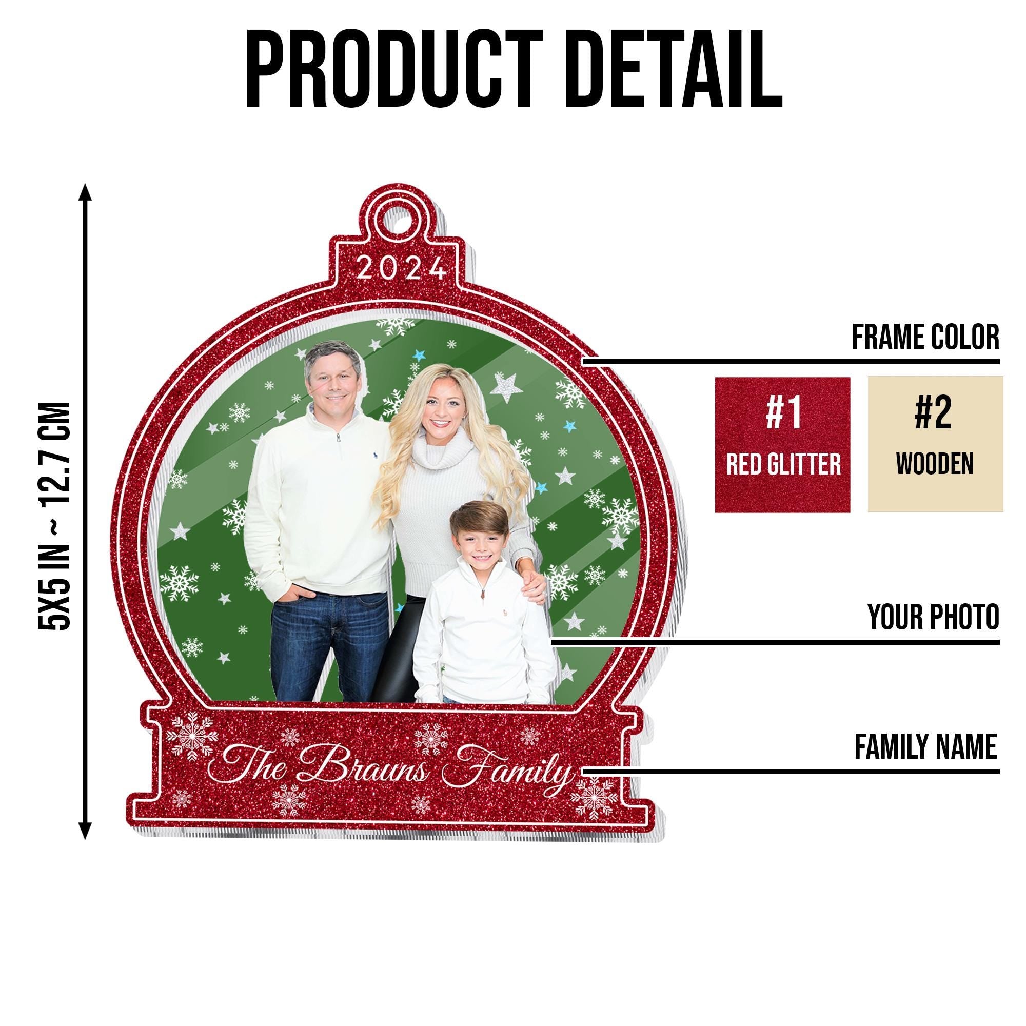 Family Photo ornaments Christmas, Personalized Christmas Ornaments 2024, Family Christmas Gift