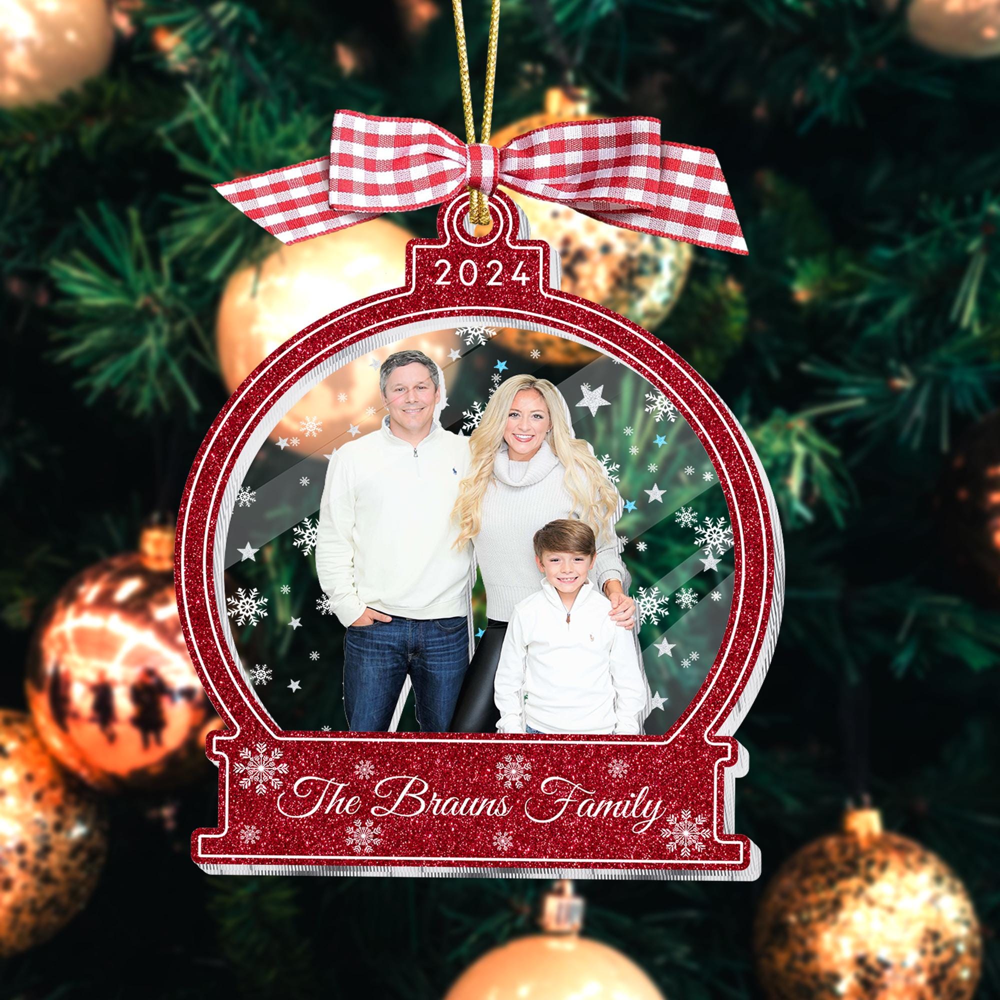 Family Photo ornaments Christmas, Personalized Christmas Ornaments 2024, Family Christmas Gift