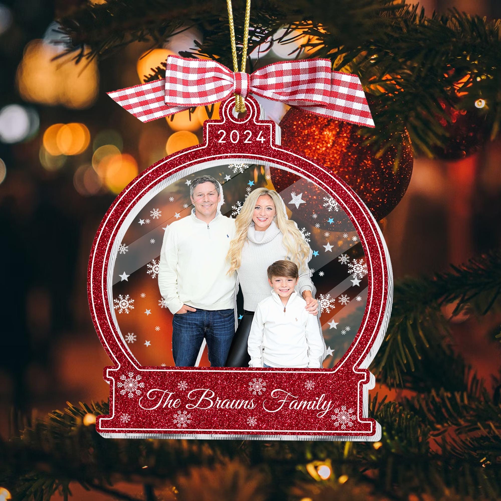 Family Photo ornaments Christmas, Personalized Christmas Ornaments 2024, Family Christmas Gift