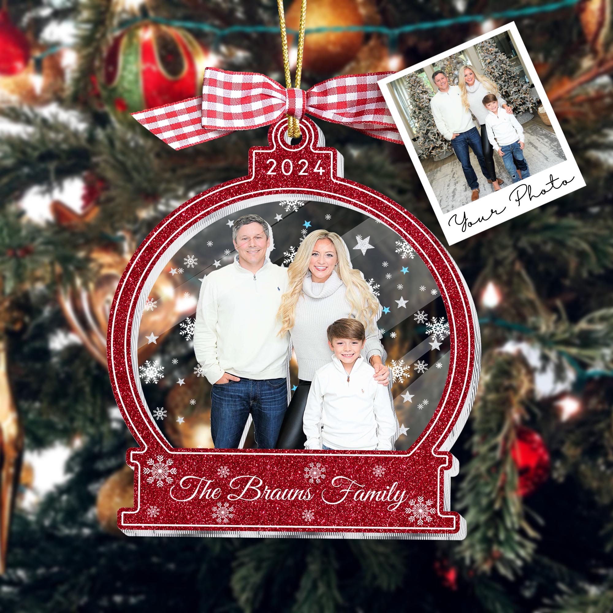 Family Photo ornaments Christmas, Personalized Christmas Ornaments 2024, Family Christmas Gift