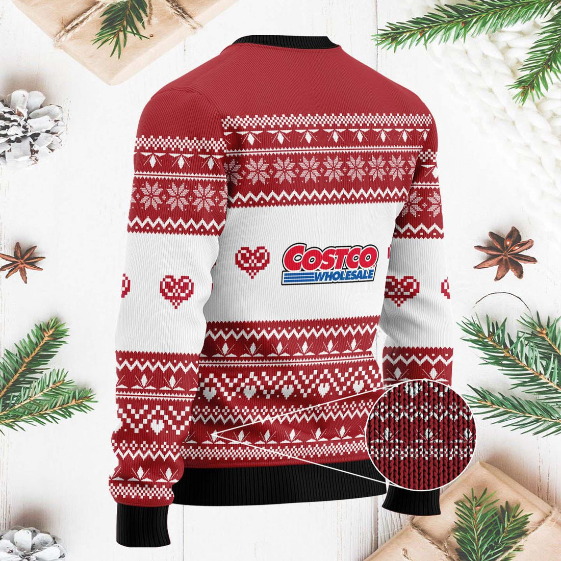 Funny Christmas Wool Ugly Sweater with Santa and Snowflakes, Cozy Holiday Sweater for Men and Women, Festive Winter Sweater Gift Idea