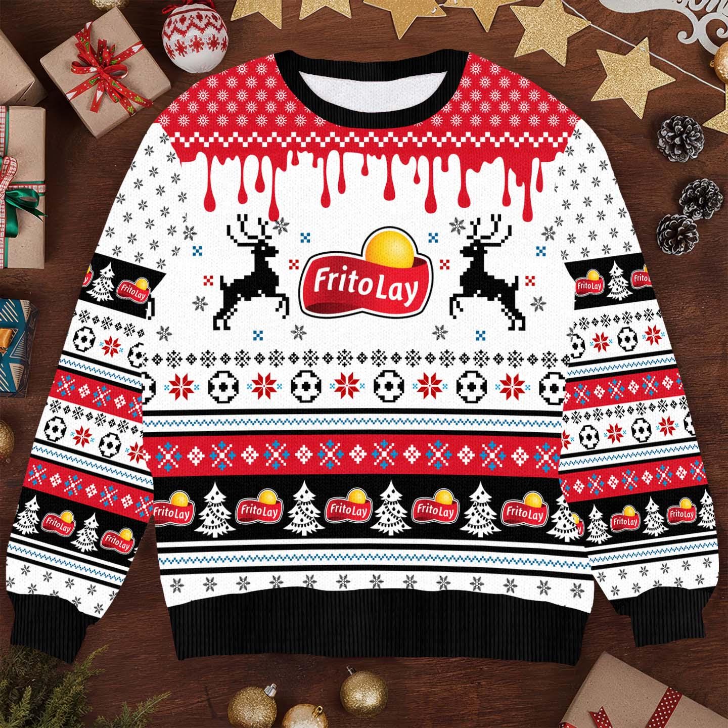 Frito-Lay's Ugly Sweater Snack on Festive Style, Funny Frito-Lay Xmas Sweater, Holiday Snack Lovers Christmas Sweater