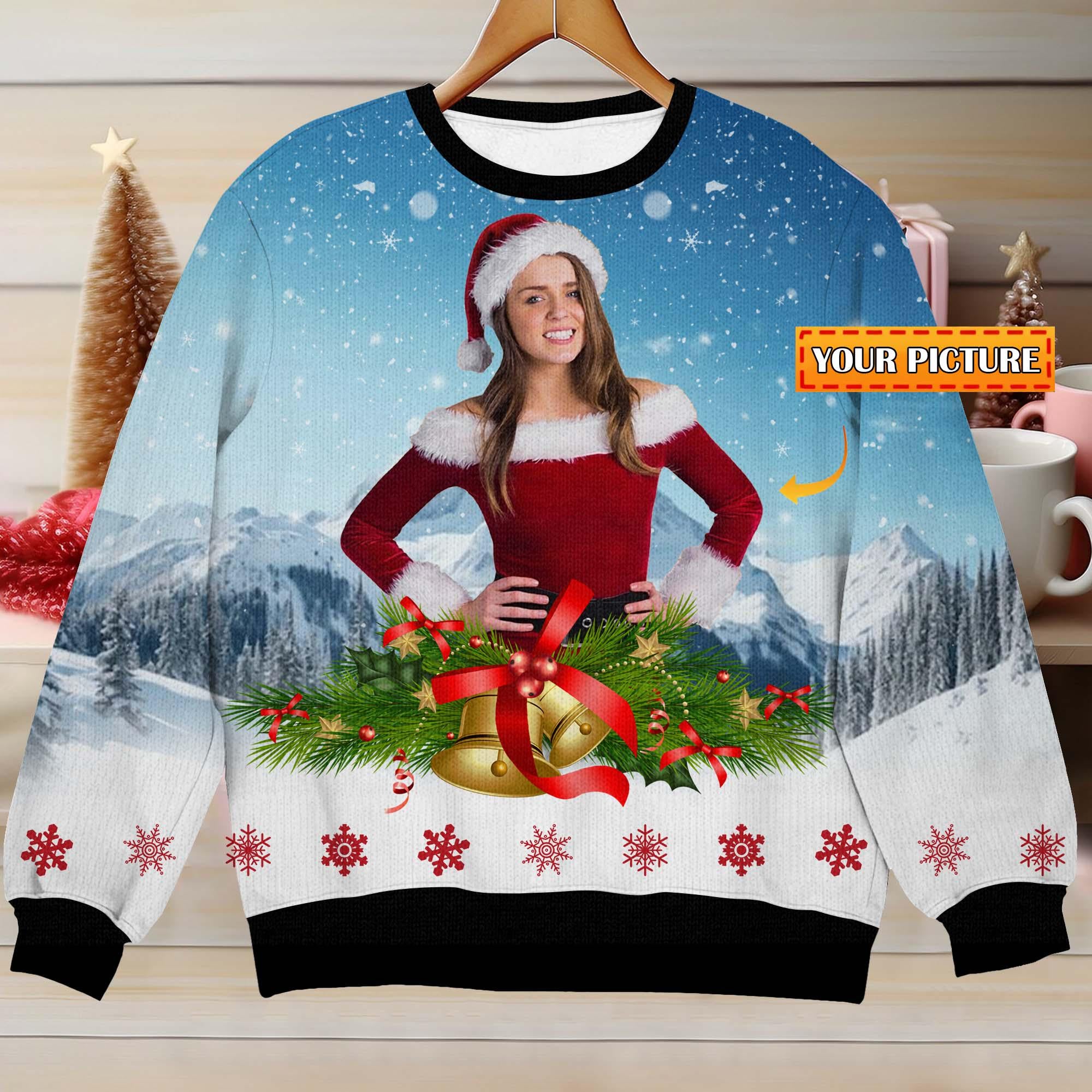 Custom Face Ugly Christmas Sweater, Personalized Funny Christmas Jumper, Xmas Sweater for Friends & Family