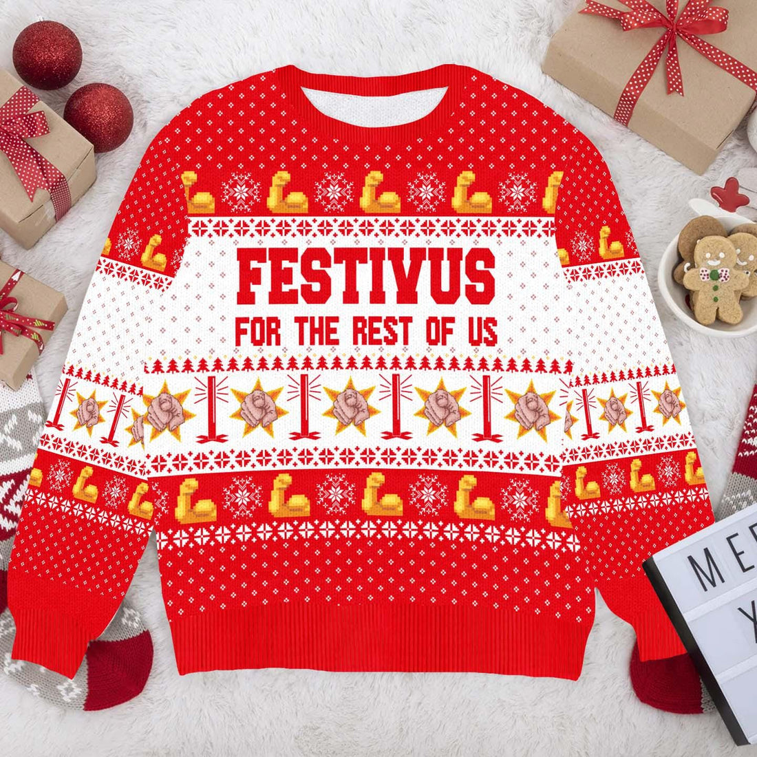 Festivus Ugly Christmas Sweater - For the Rest of Us - Perfect Gift for Festivus Fans