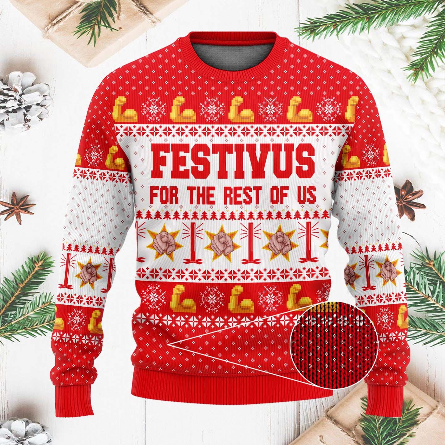 Festivus Ugly Christmas Sweater - For the Rest of Us - Perfect Gift for Festivus Fans
