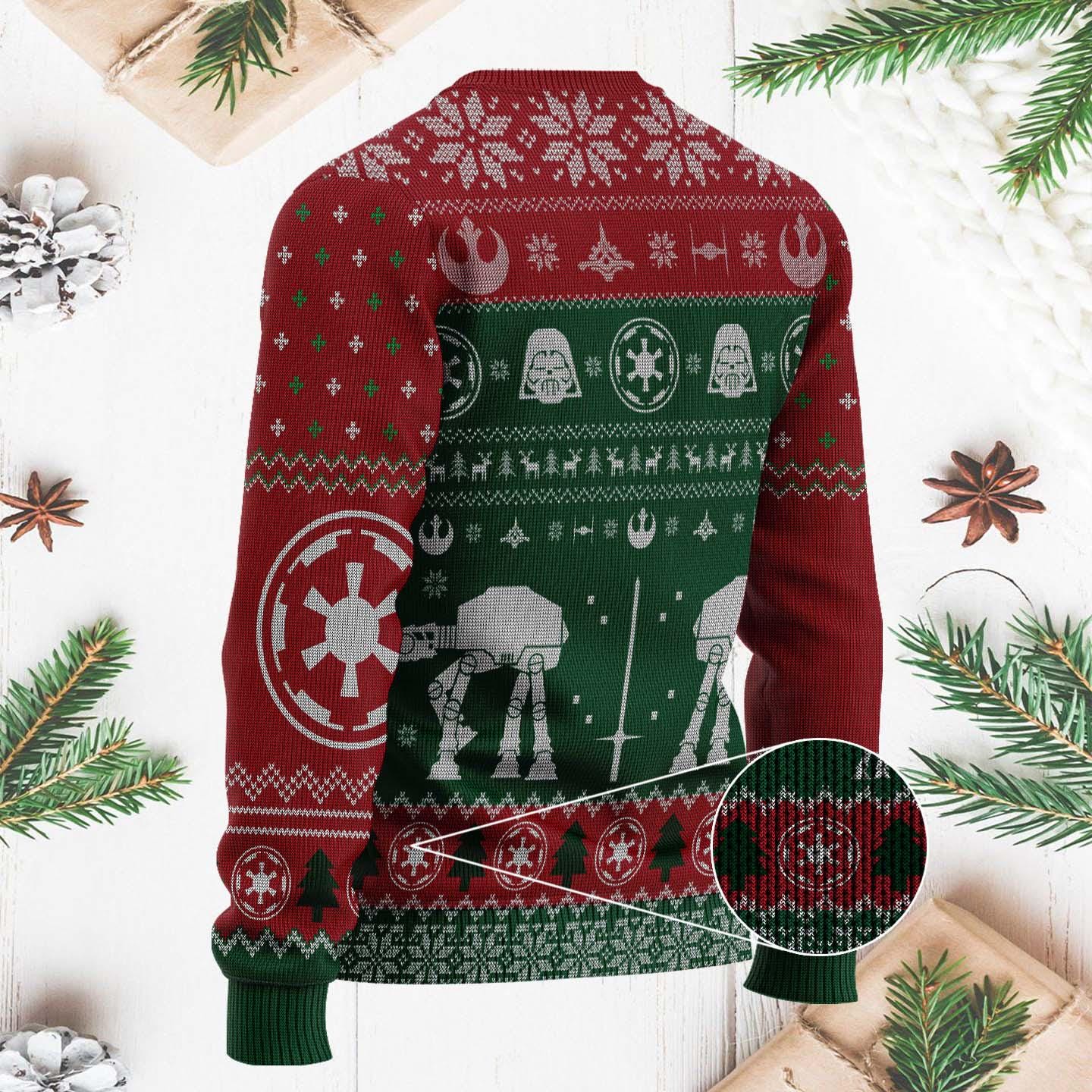 Funny Star Wars Ugly Christmas Sweater - Darth Vader Holiday Knit with "Lack of Cheer" Quote