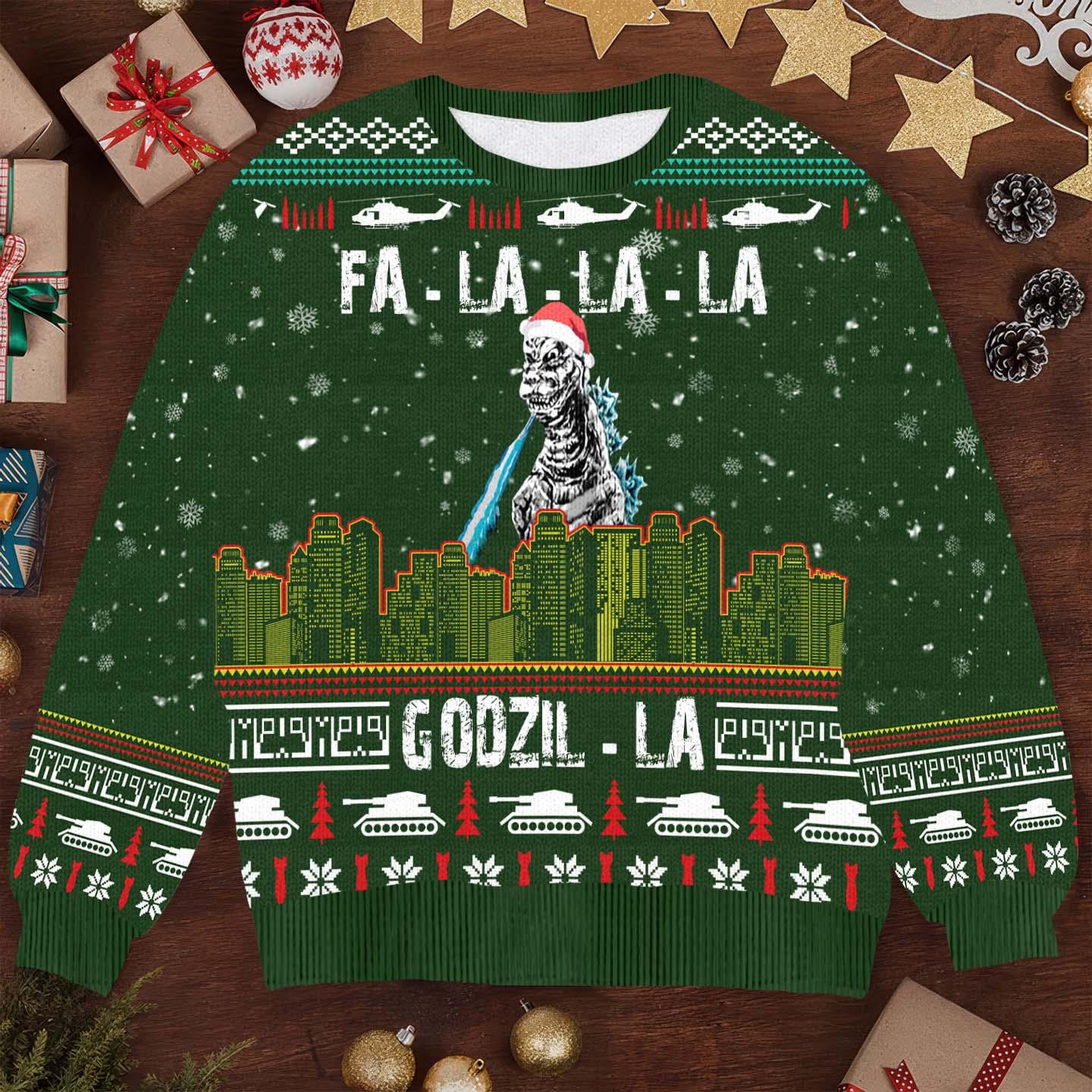 Fa-La-La-La Monster Ugly Christmas Sweater - Fun Holiday Monster-Themed Knit