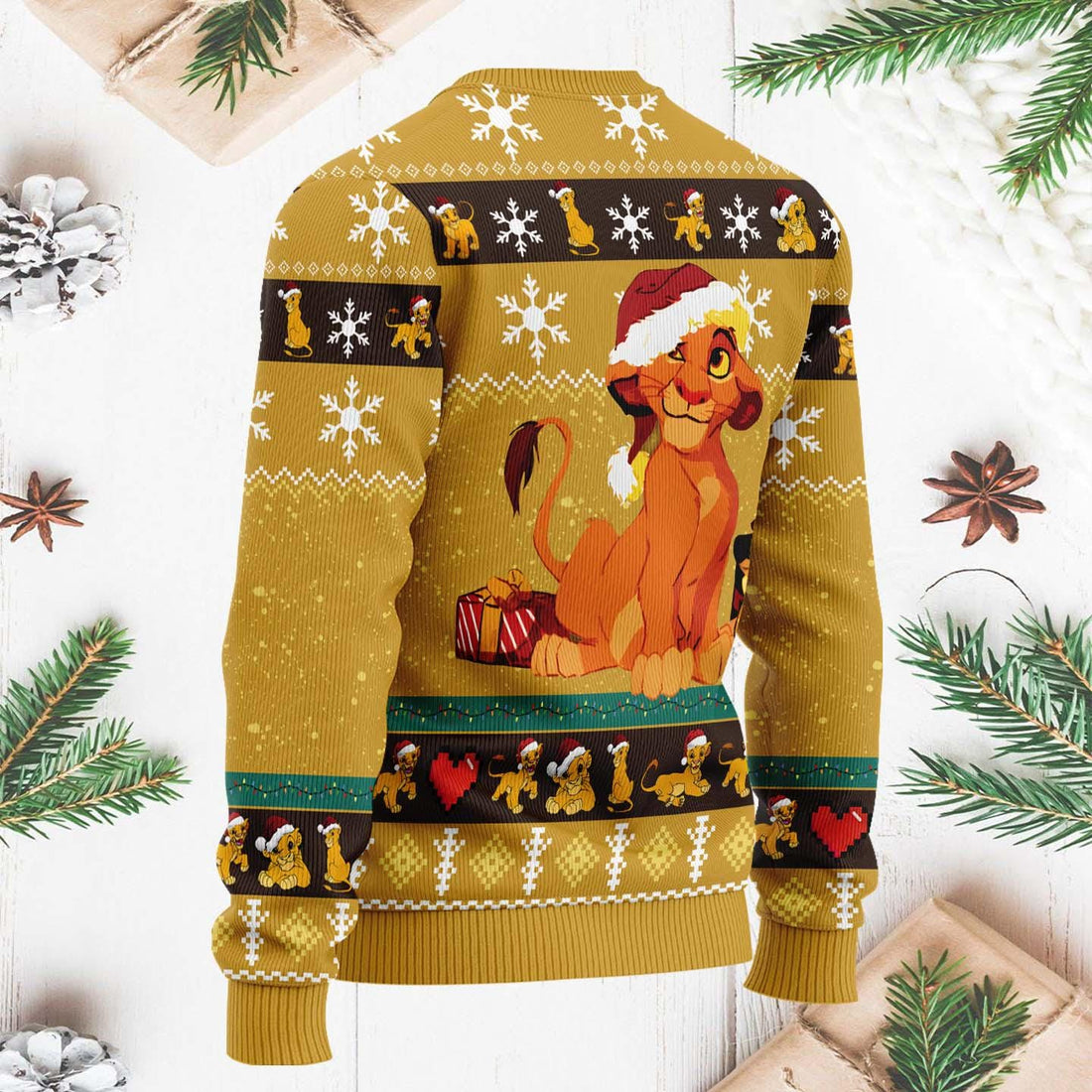 Young Simba Ugly Christmas Sweater, The Lion King Xmas Sweater, Funny Simba Holiday Sweater, Disney Lion King Christmas Sweater