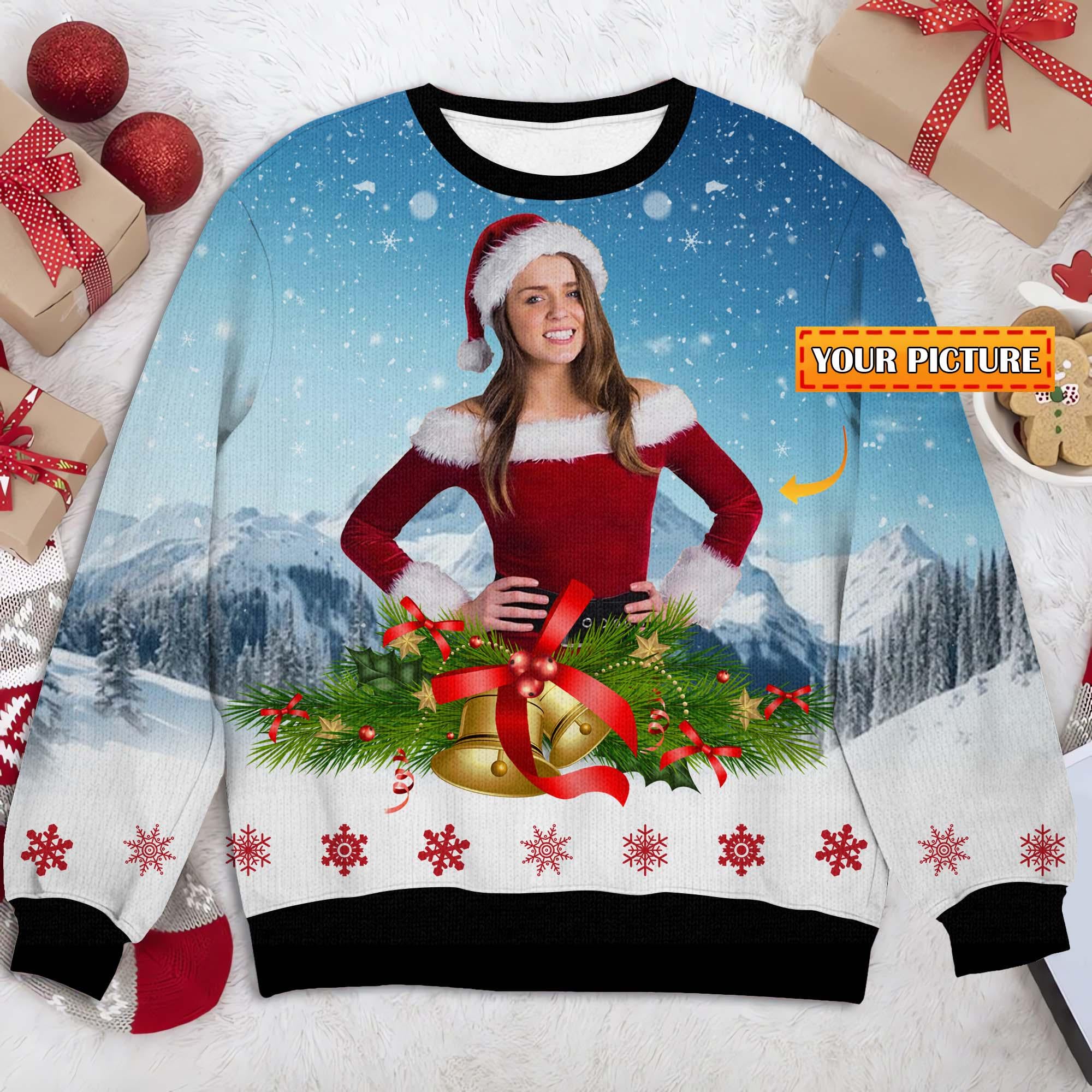 Custom Face Ugly Christmas Sweater, Personalized Funny Christmas Jumper, Xmas Sweater for Friends & Family