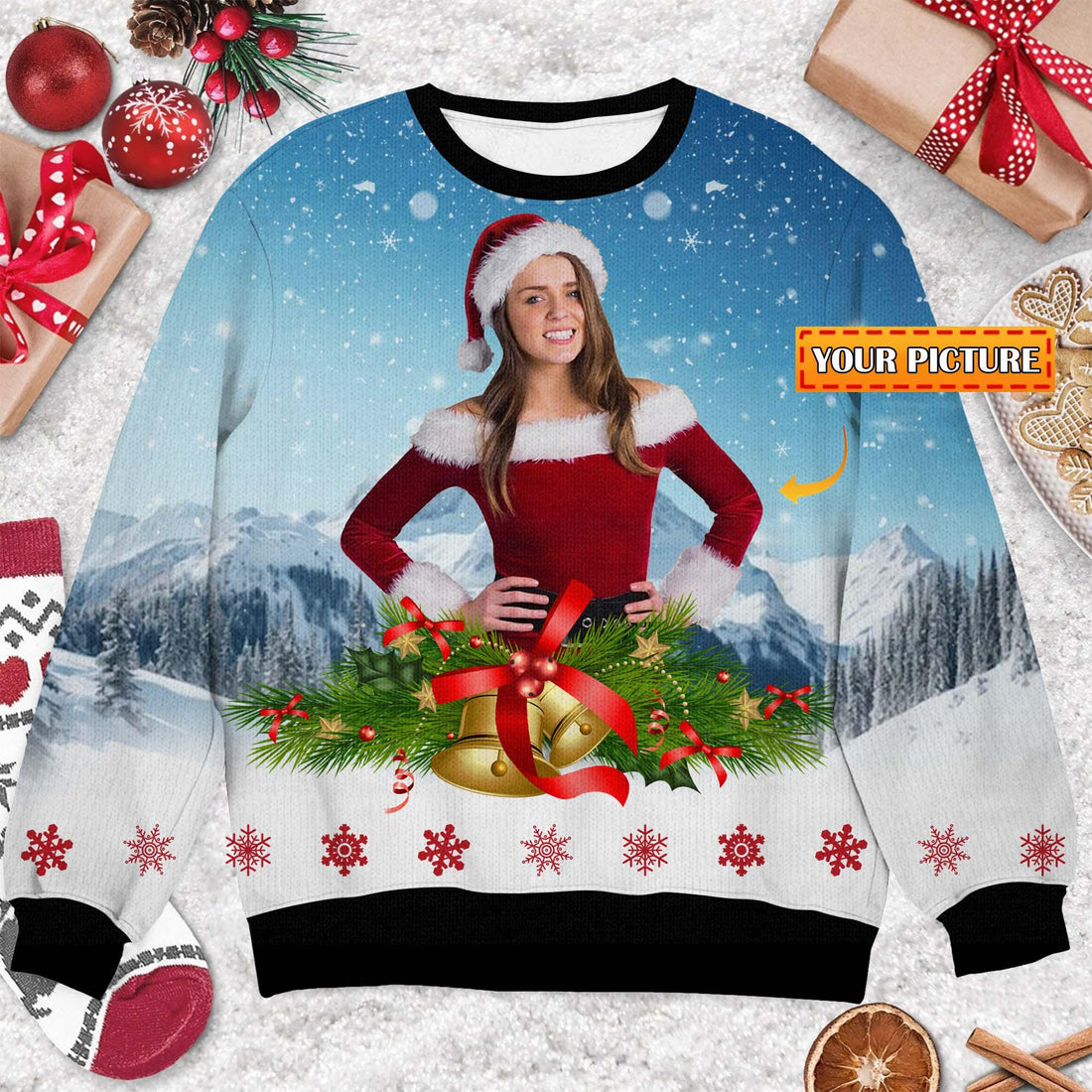 Custom Face Ugly Christmas Sweater, Personalized Funny Christmas Jumper, Xmas Sweater for Friends & Family