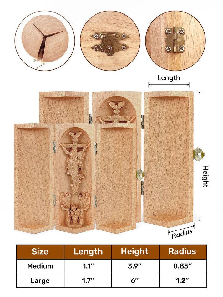 Marriage Prayer Personalized Engraved Openable Wooden Cylinder Sculpture of Jesus Christ Romantic Valentines Day, Anniversary, Wedding Gift