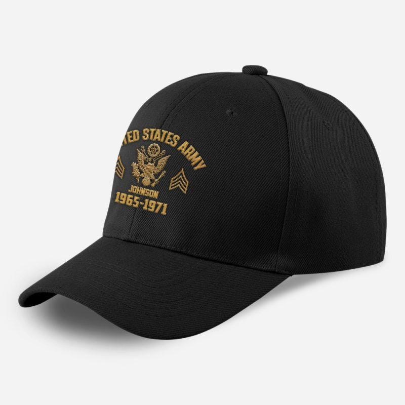 Custom Military Veteran Hat,  Personalized Embroidered Hat with Name & Service Years - Gift for Veterans - Dad Hat Gift for Father's Day
