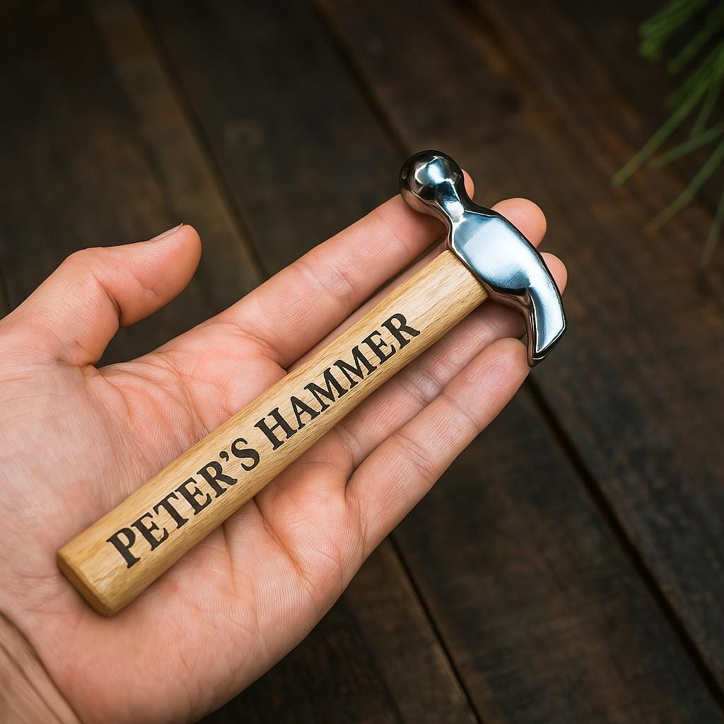 Custom Engraved Mini Hammer  Personalized Wood Handle Hammer Gift for Dad, Grandpa,  Husband or Son - Fathers Day Gift  Tool Keepsake