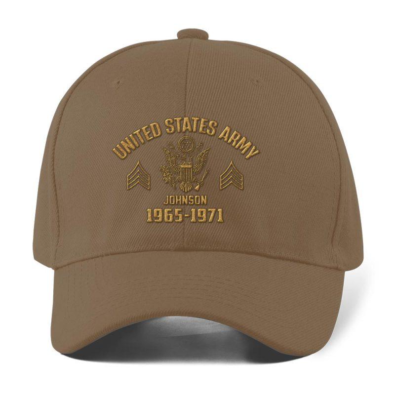 Custom Military Veteran Hat,  Personalized Embroidered Hat with Name & Service Years - Gift for Veterans - Dad Hat Gift for Father's Day
