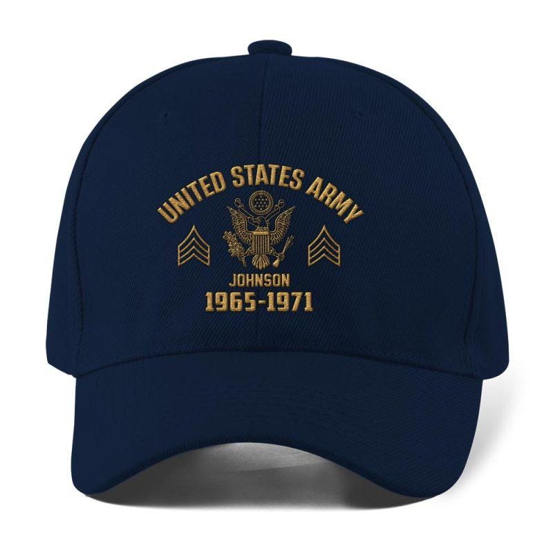 Custom Military Veteran Hat,  Personalized Embroidered Hat with Name & Service Years - Gift for Veterans - Dad Hat Gift for Father's Day