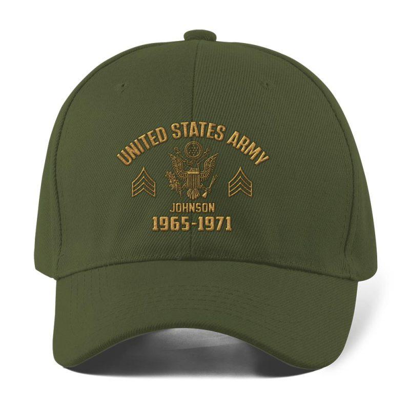 Custom Military Veteran Hat,  Personalized Embroidered Hat with Name & Service Years - Gift for Veterans - Dad Hat Gift for Father's Day
