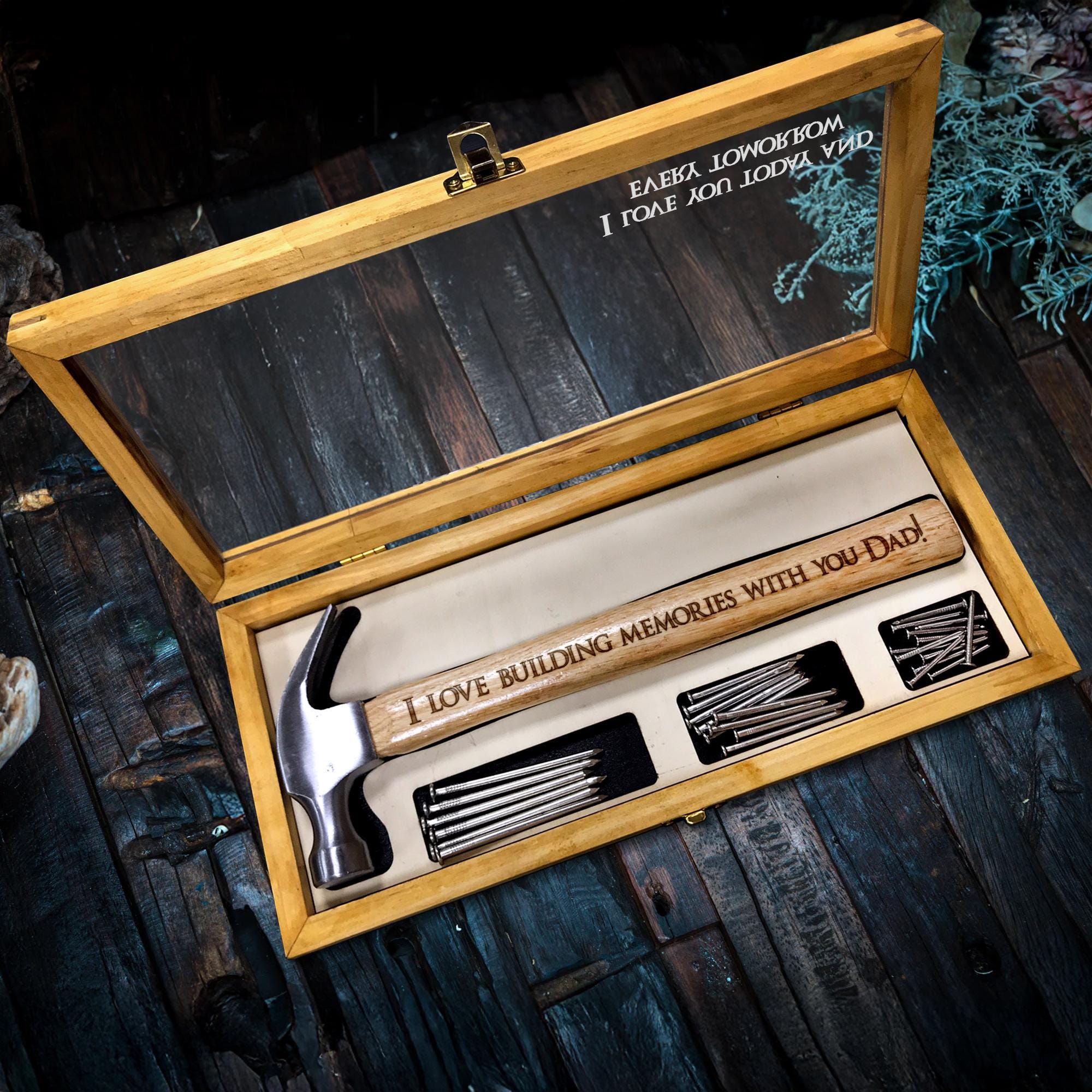 Personalized Hammer Gift for Dad | Custom Engraved Hammer with Wood Box | Father's Day, Birthday Gift for Dad, Husband or Him