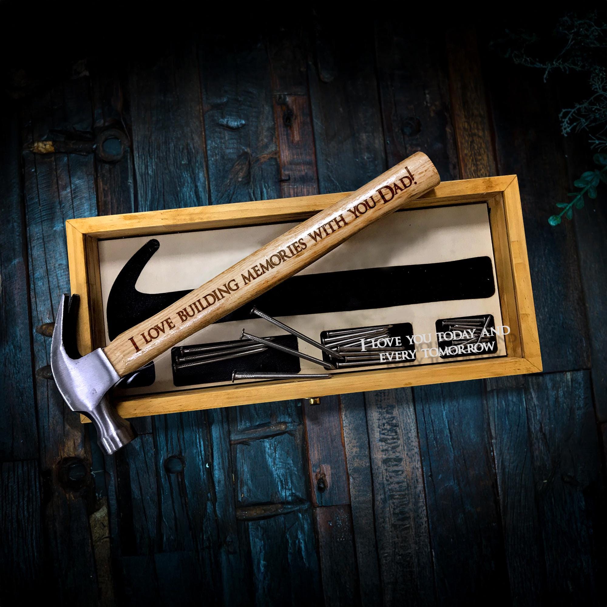 Personalized Hammer Gift for Dad | Custom Engraved Hammer with Wood Box | Father's Day, Birthday Gift for Dad, Husband or Him