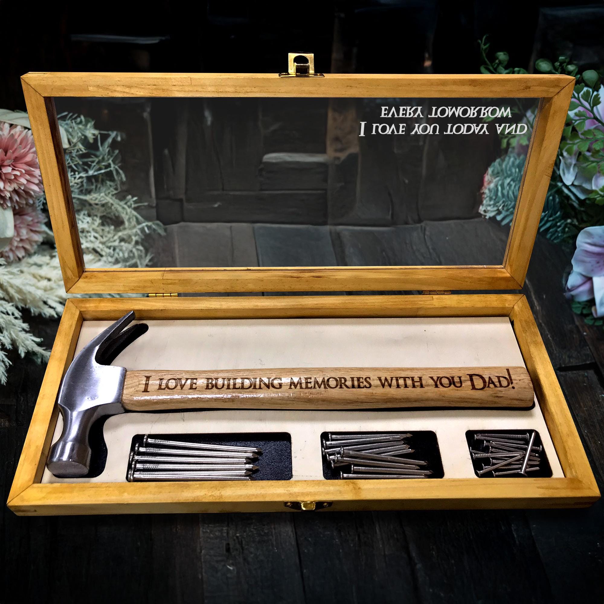 Personalized Hammer Gift for Dad | Custom Engraved Hammer with Wood Box | Father's Day, Birthday Gift for Dad, Husband or Him
