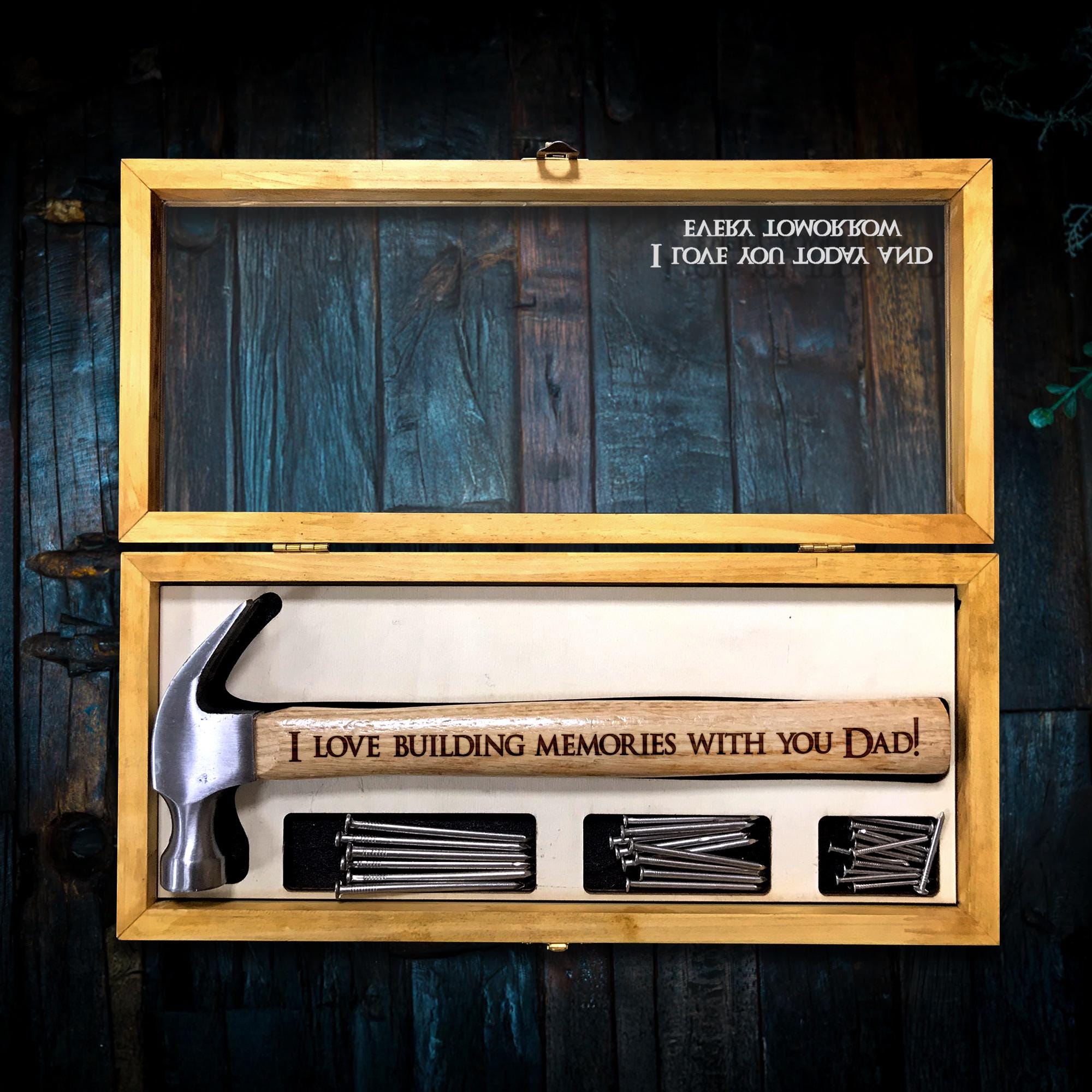 Personalized Hammer Gift for Dad | Custom Engraved Hammer with Wood Box | Father's Day, Birthday Gift for Dad, Husband or Him
