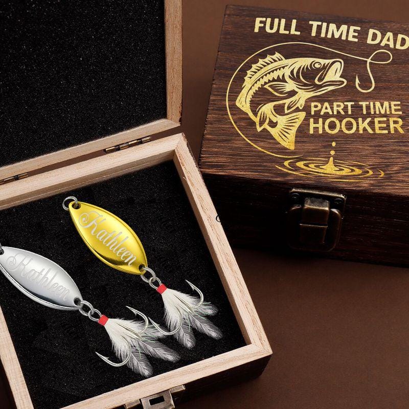 Engraved Fishing Lure Metal Hook Bait, Greatest Catch, Personalized Gift for Husband Boyfriend Dad Fisherman Pop Uncle, Retirement Gift Box