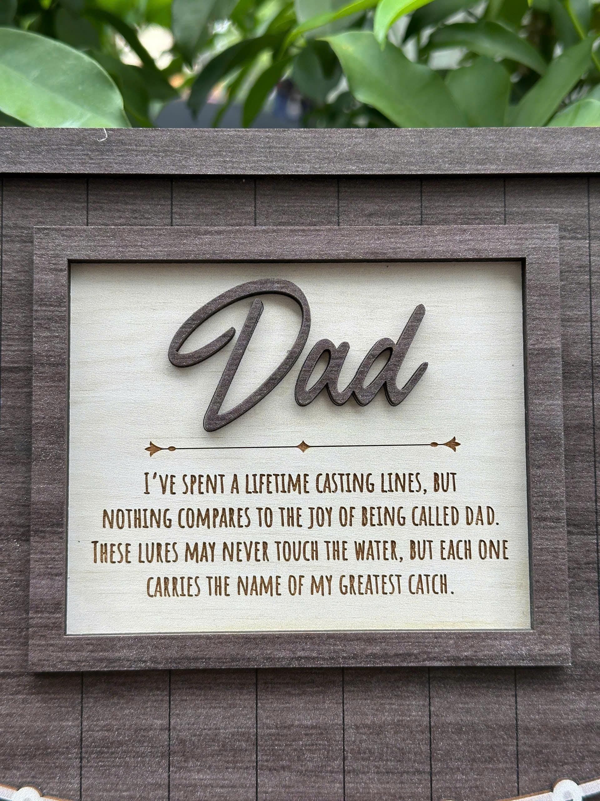 Personalized Father's Day Gift | Custom Fishing Lure Dad Sign | Greatest Catch Father's Day Gift for Dad | Birthday Gift for Fishing Lovers
